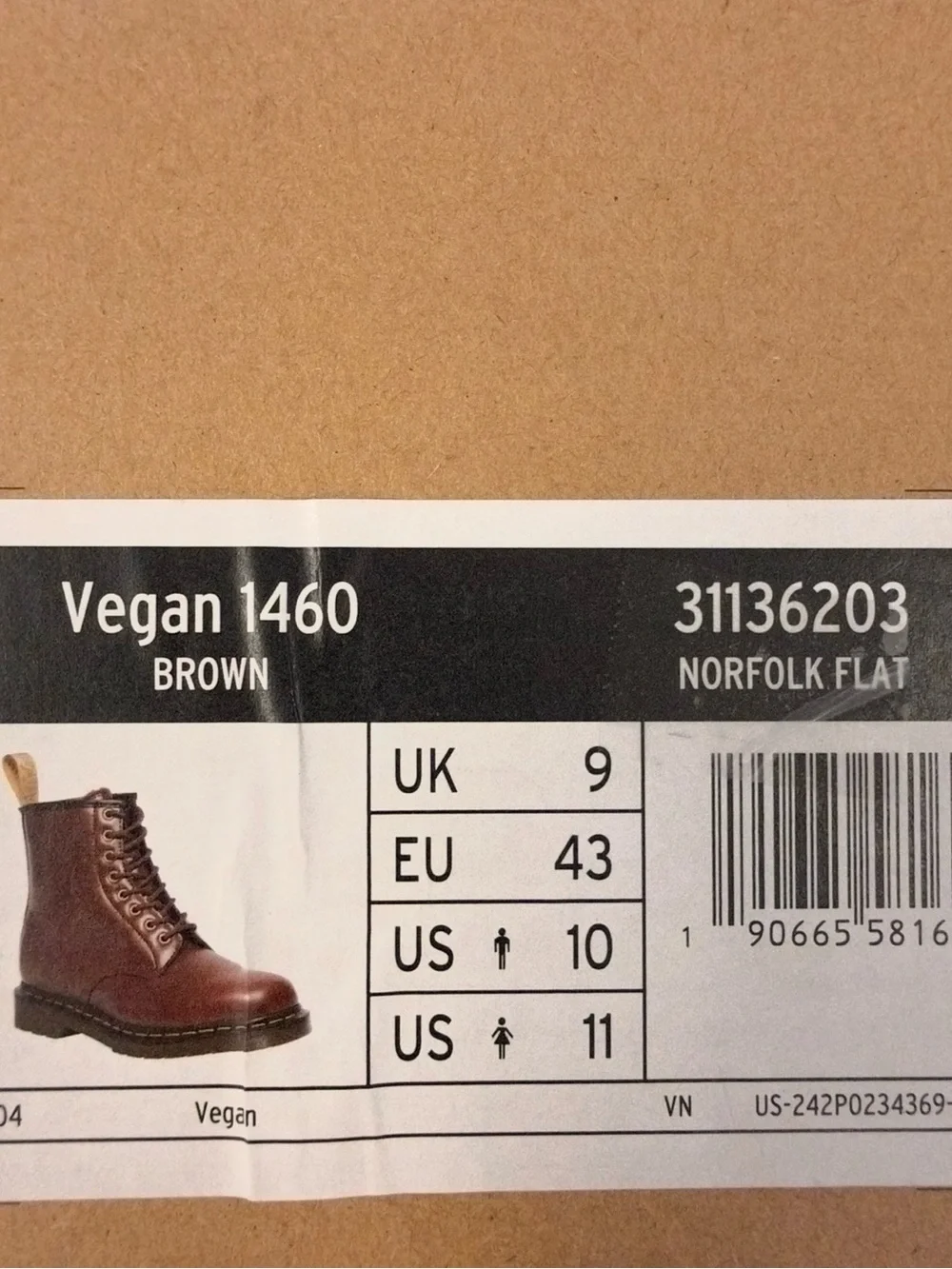Dr. Martens Brown Leather 8-Eye Lace-Up Boots with Yellow Stitching